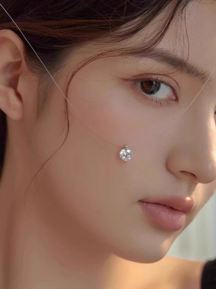合金吊坠 人鱼之泪项链女款精致2025新款锆石隐形鱼线小众百搭