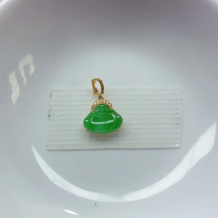 翡翠18K金镶嵌手链天然缅甸翡翠A货