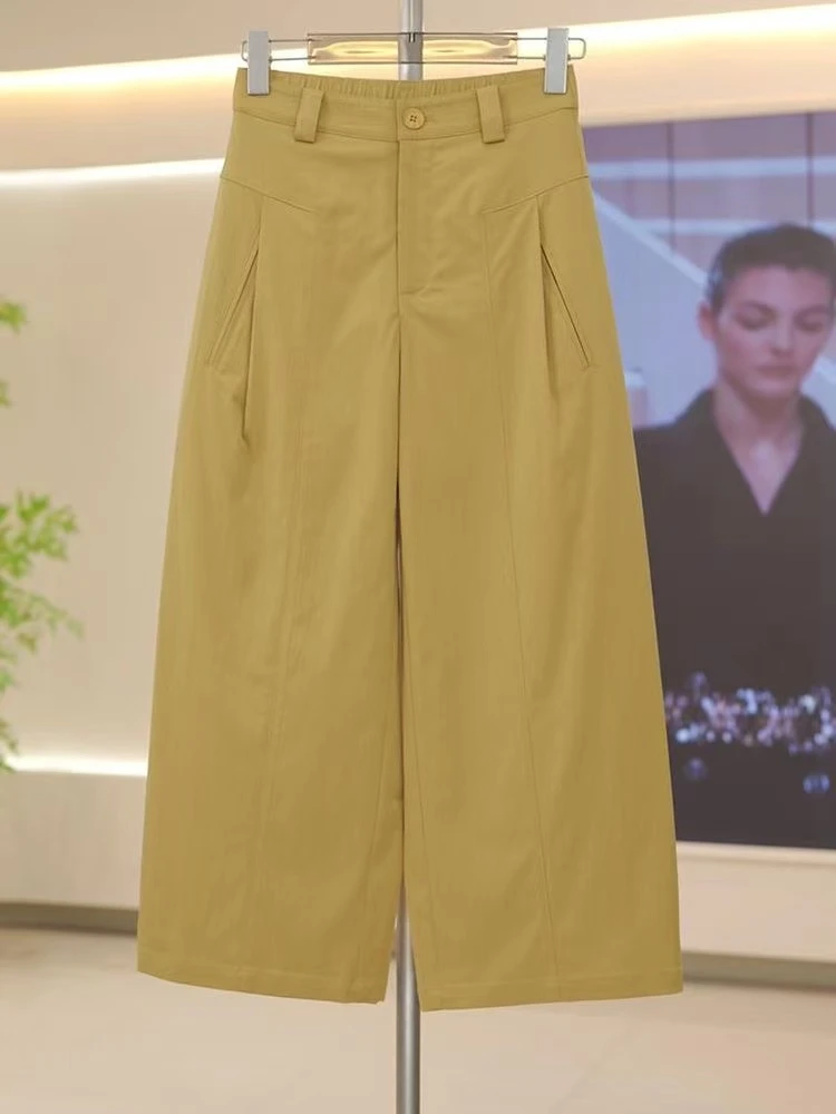 2025夏季新款百搭宽松显瘦九分裤女小个子微胖遮肉高腰直筒休闲裤