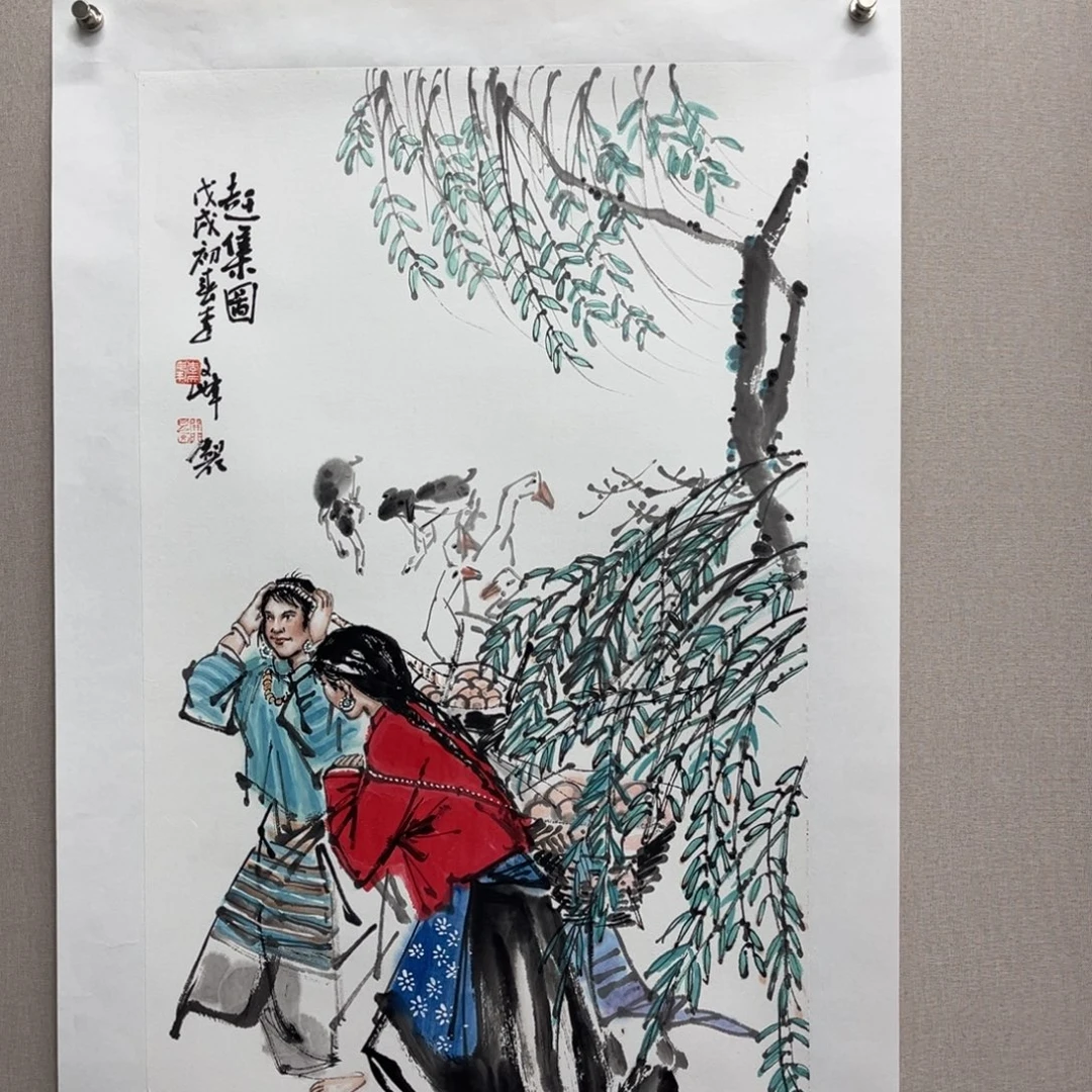 国画艺术家真人手绘