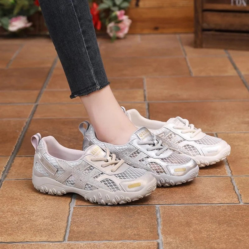 网面德女训鞋休闲运动鞋鞋子夏秋2025爆款明星同款百搭女款新款潮