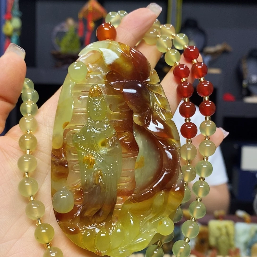 岫玉未镶嵌挂件吊坠