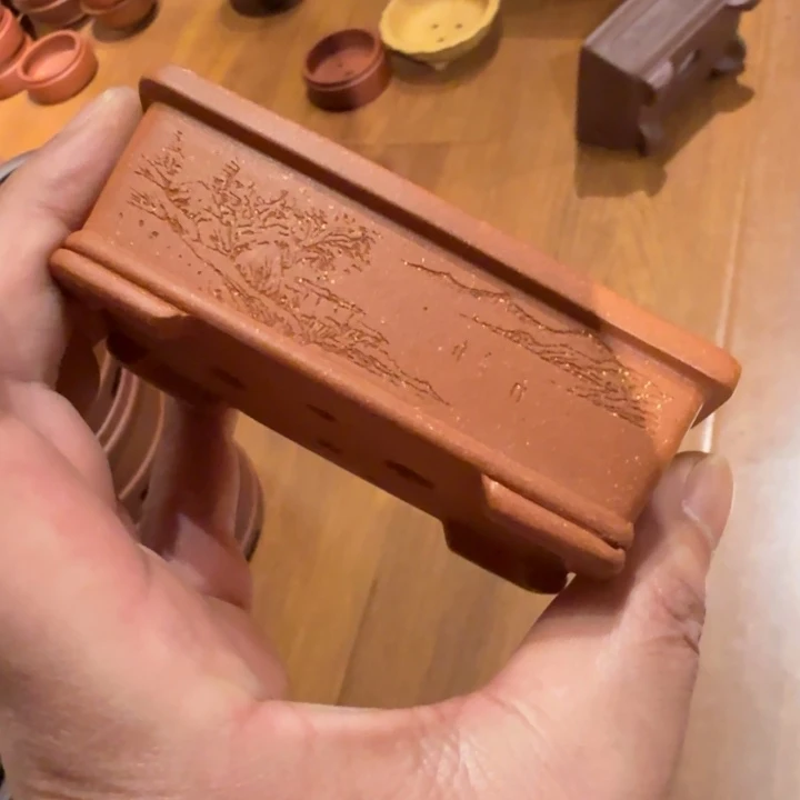 紫砂花盆原矿紫泥