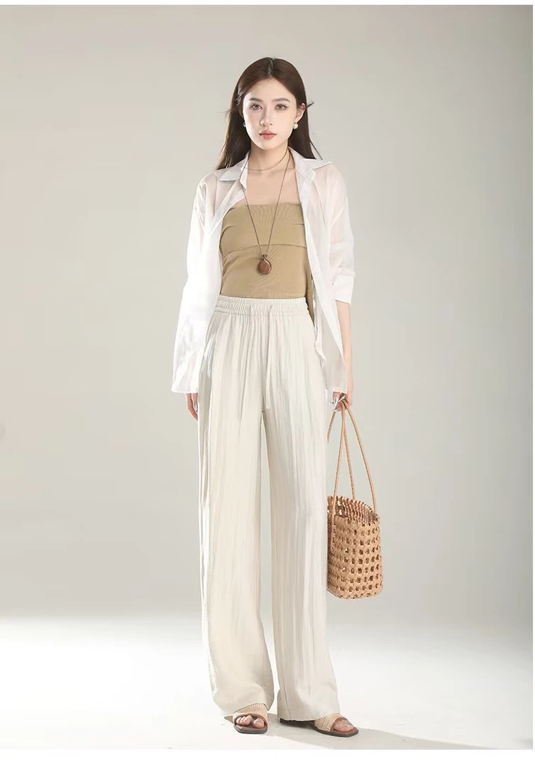 亚麻女士阔腿裤夏季薄款半夏晚风显瘦直筒百搭宽松气质休闲垂感