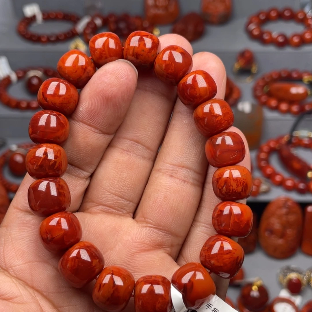 南红玛瑙未镶嵌珠宝奇石单圈12