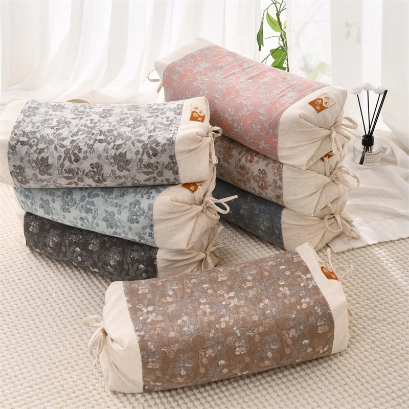 Z 2025新款荞麦枕棉麻水墨画可调节颈椎枕头成人专用高枕芯