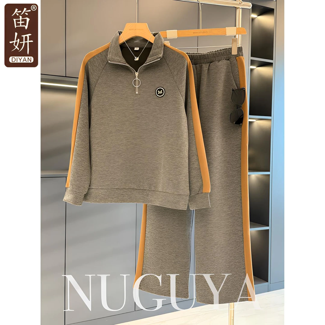 时尚休闲妈妈装套装女运动服2025年秋装新款气质百搭中老年两件套