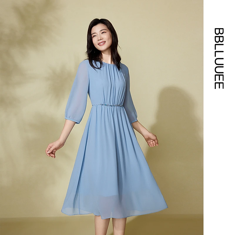 【雅然严选】【轻纱舞】粉蓝衣橱2025夏装新款钉珠浪漫551L811