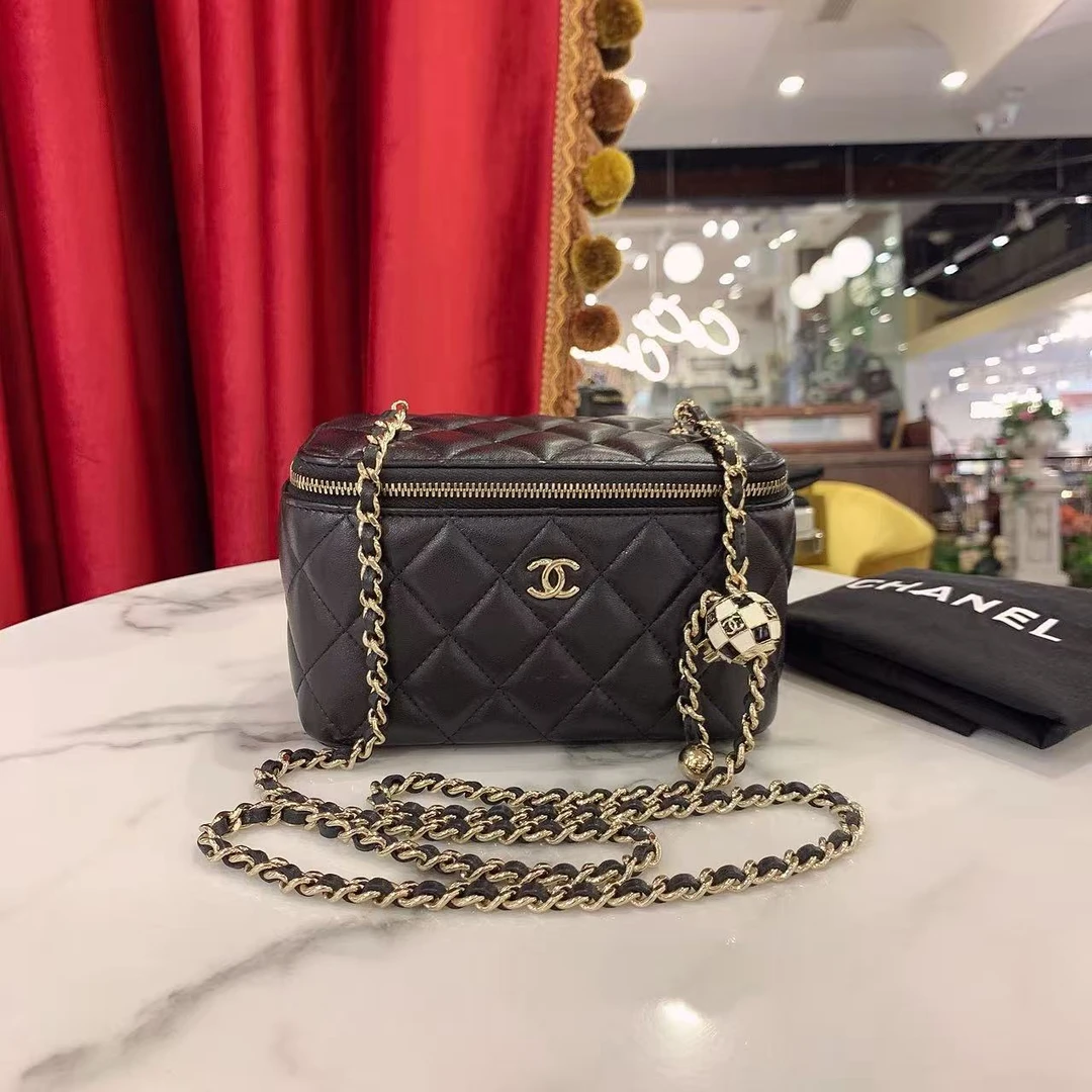 95新 Chanel/香奈儿 GGS香奈儿足球金球长盒子包芯片款27995360