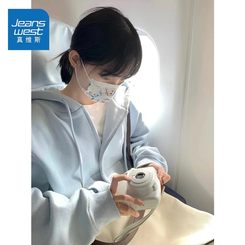 真维斯外套爆款开衫连帽春秋女秋百搭卫衣2025慵懒上衣宽松新款L