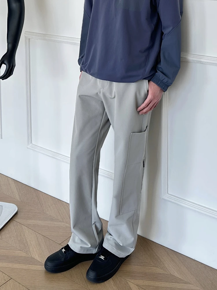 大码300斤新款侧贴口袋微喇休闲裤户外男士加绒软壳秋冬运动长裤2