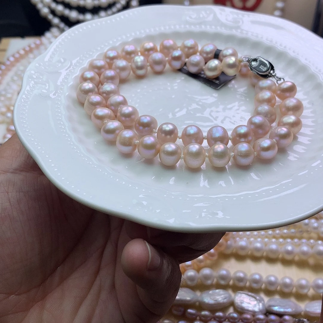 未镶嵌淡水珍珠9x1项链