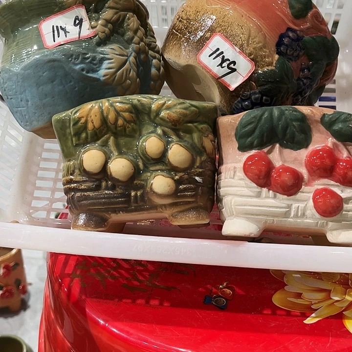 瓷片花盆多肉植物艺术品