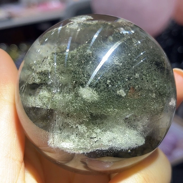 未镶嵌水晶珠宝半成品绿幽灵球
