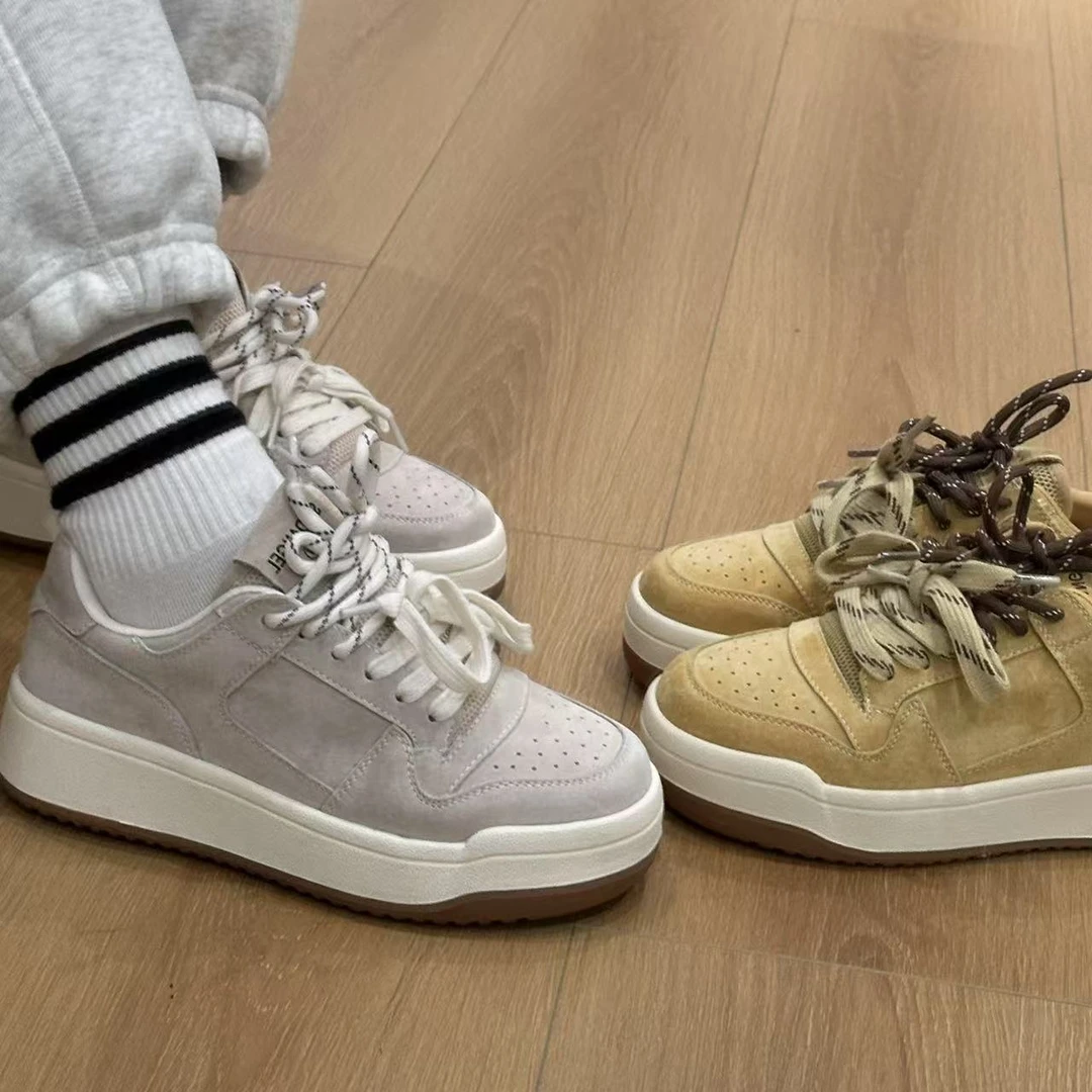 沙丘鸳鸯双鞋带厚底休闲鞋5-1-10