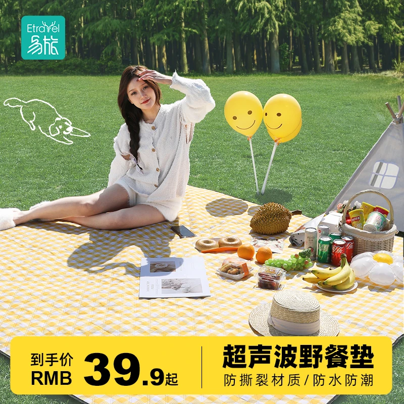 野营野餐垫超声波防潮垫加厚户外防水露营装备帐篷便携野炊地垫