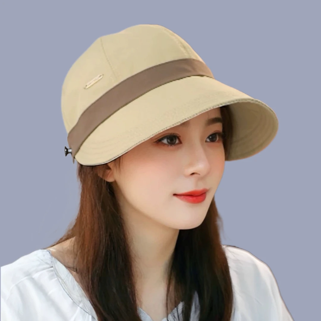 2025春秋宽檐鸭舌帽休闲显脸小韩版百搭时尚素颜帽大头围遮阳帽女