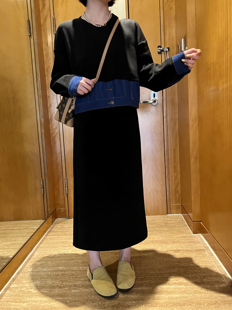 方和屿.休闲风通勤时尚套装中长款显瘦百搭裙子+上衣套装1212