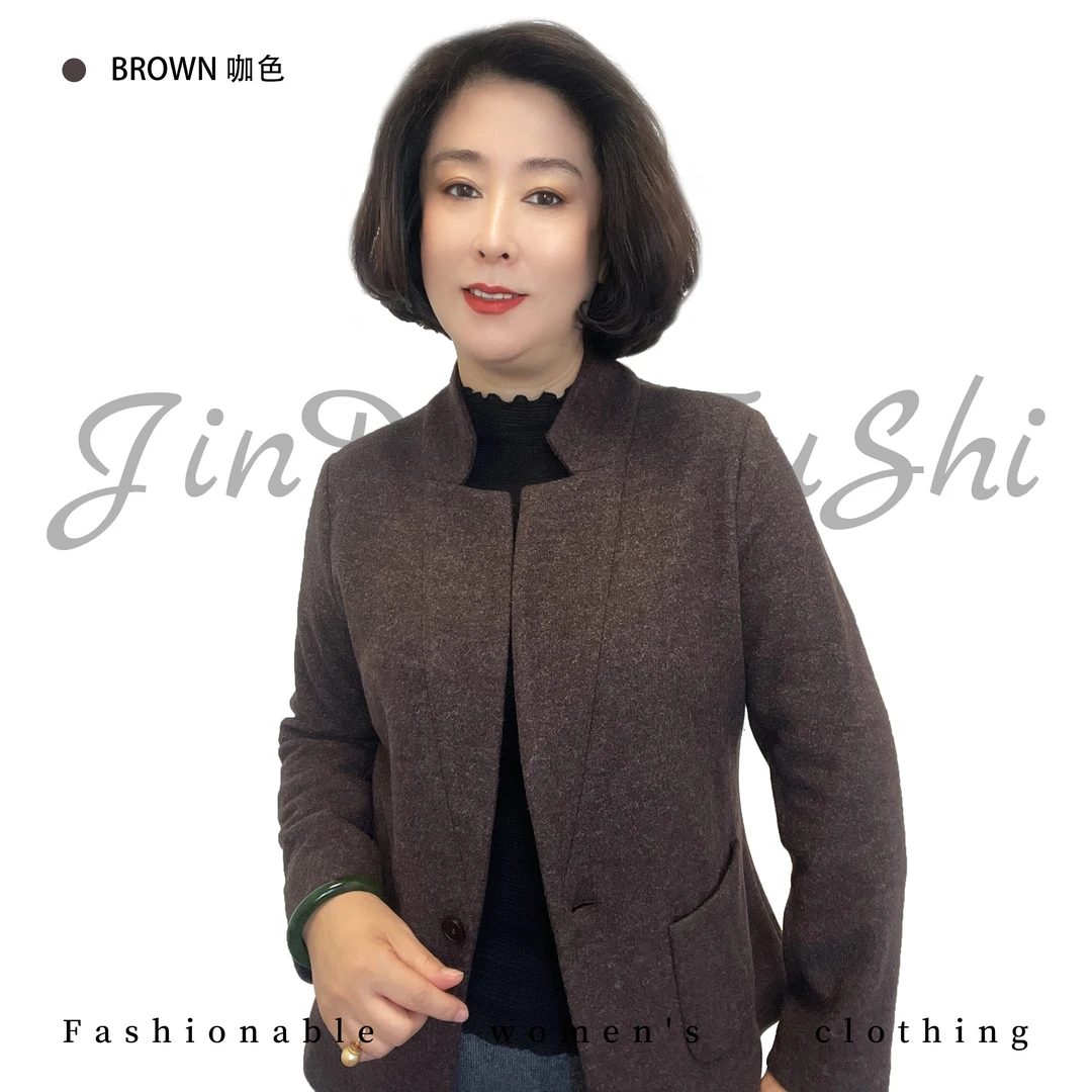 【金典女人服饰】简约秋冬厚款一粒扣西服外套  雅丹妈妈款西服796