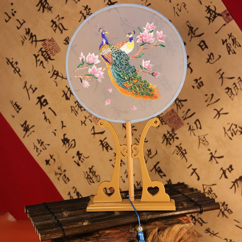 刺绣扇子古风绣花团扇古风汉服扇古典扇舞蹈扇团扇旗袍扇古典圆扇