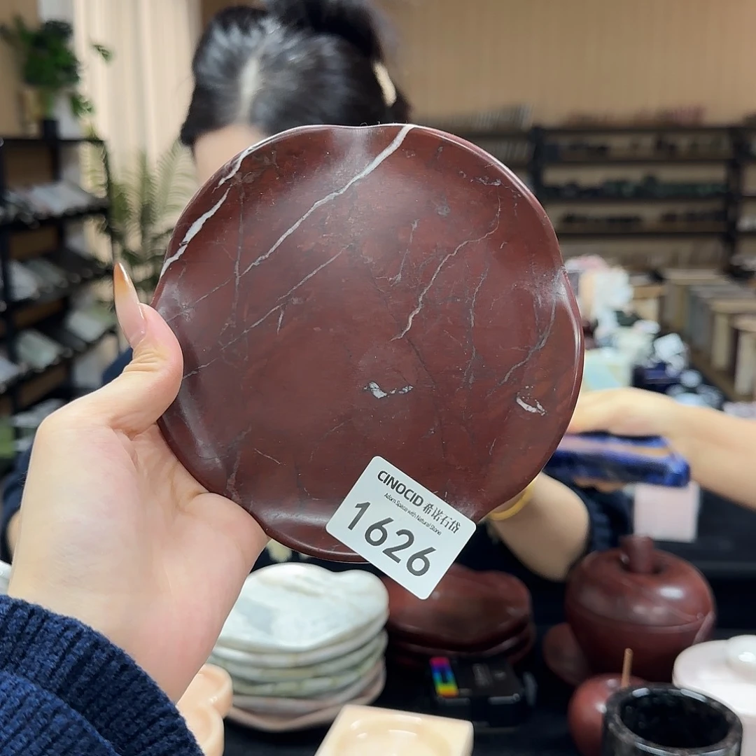 1626波俄多红花朵盘