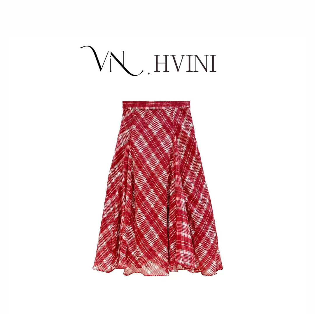 【红韵格扬】2025夏季新款休闲气质半身裙半裙L5023