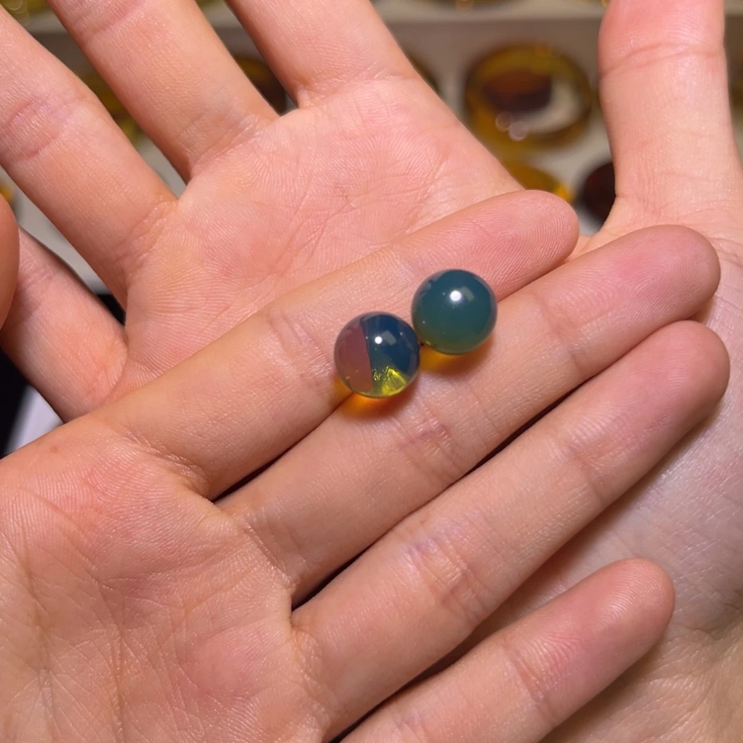 琥珀耳饰银S925镶嵌功**猫金兰耳钉