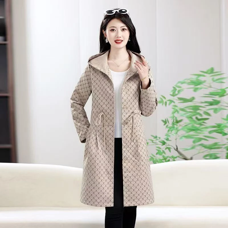 #4691中长款风衣时尚外套中老年春秋妈妈女装