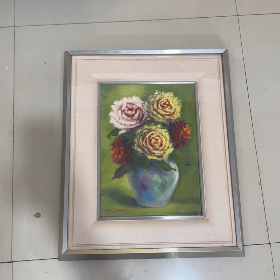 杨***东绘画屏风框画茶空间设计
