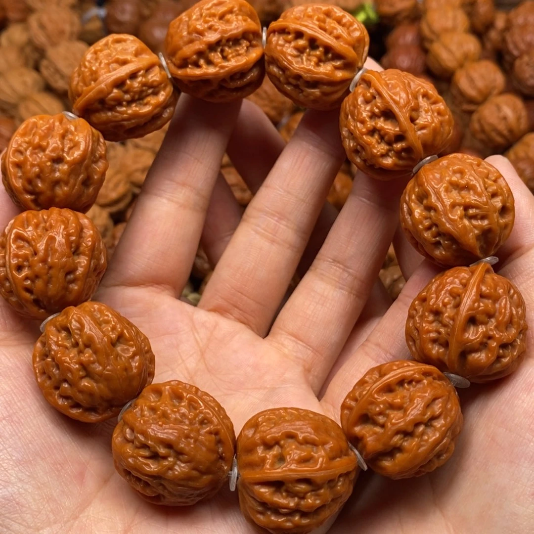 桃核手串老*头水晶麒麟八棱