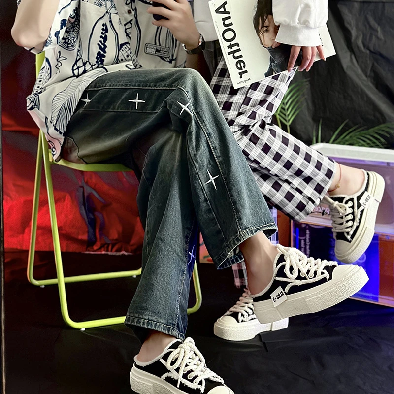 202夏季5新款小众设计牛仔帆布鞋百搭男女休闲板鞋情侣款港风半拖