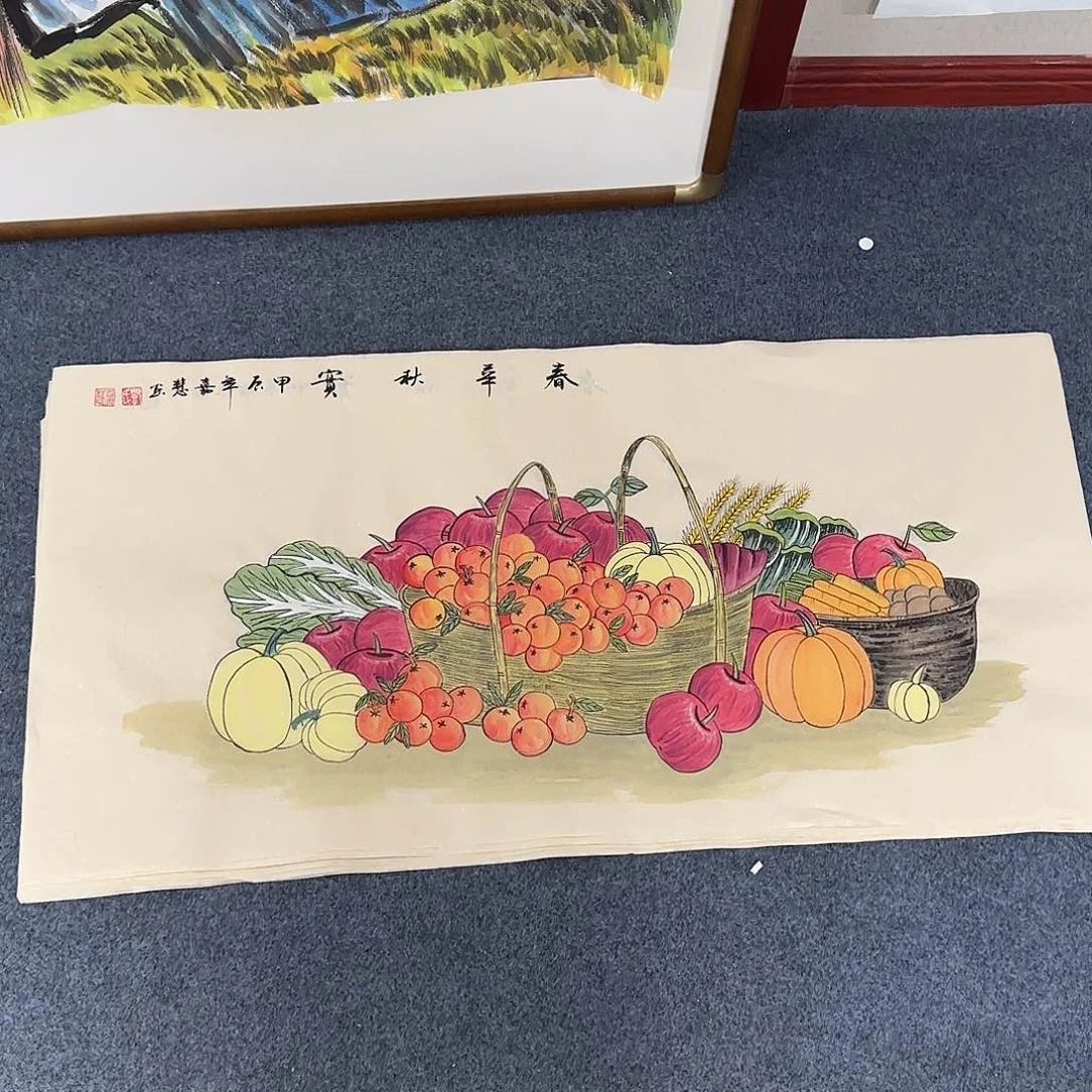 国画尺寸50X100手绘作品