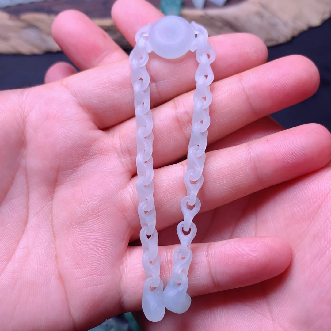 定制翡翠未镶嵌琪****y手链