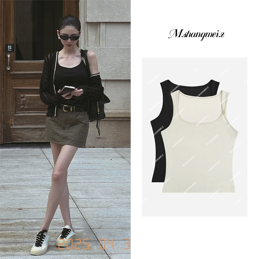 M.SHANGMEI.Z/沐熙【小蛇背心】美大哥蛇形金属扣通勤背心X042404