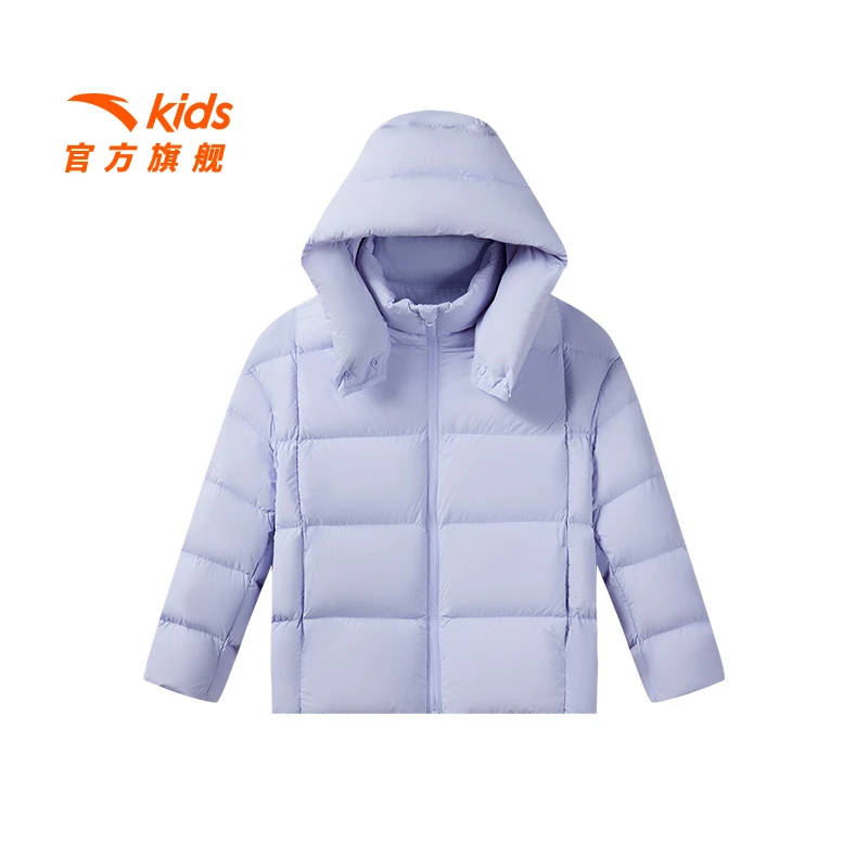 安踏儿童女大童羽绒服2025冬季新款舒适保暖青少年抗寒连帽羽绒服