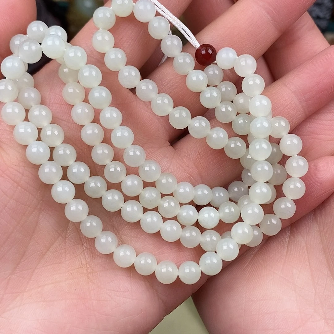 和田玉项链未镶嵌明*108珠链