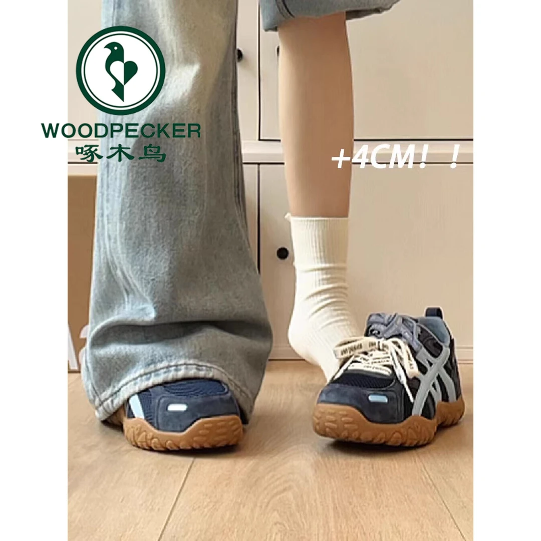 啄木鸟小众登山运动鞋女2025夏季新款厚底德训鞋休闲百搭阿甘鞋