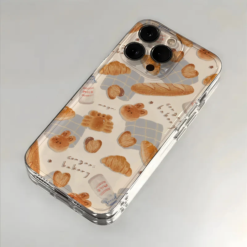 面包兔子适用苹果16手机壳华为Pura70荣耀小米红米OPPOvivo软壳女