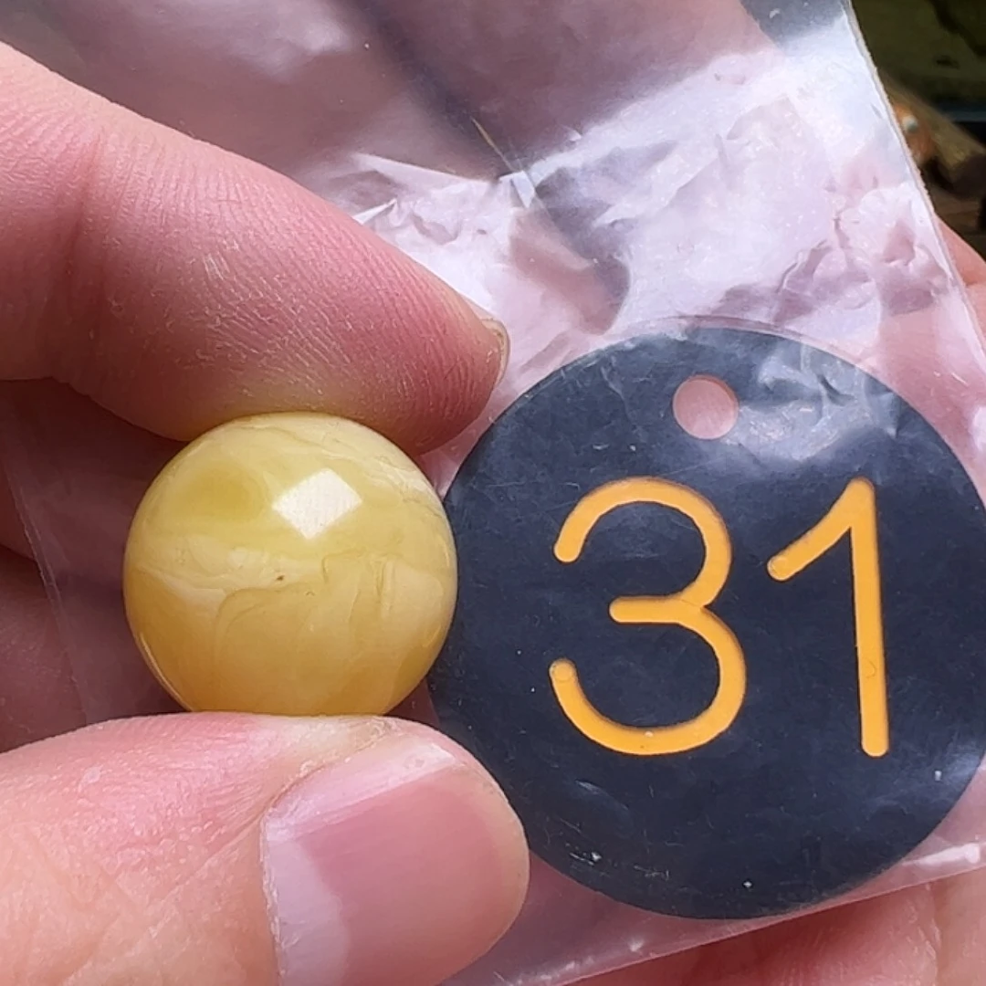 蜜蜡未镶嵌珠宝奇石18.5mm微花粉