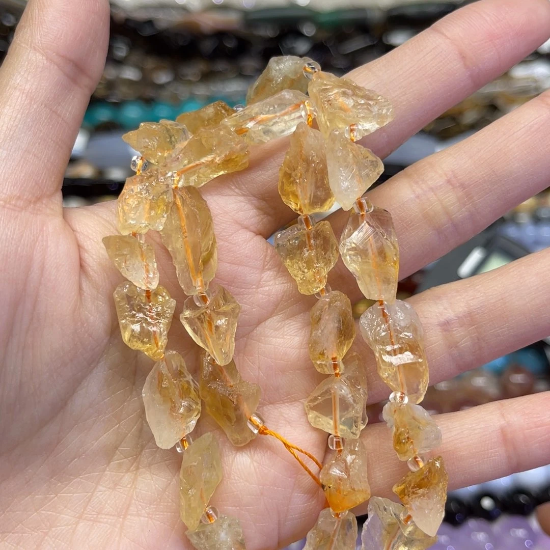 未镶嵌颈饰水晶天然原矿黄水卡12左右长条38厘米