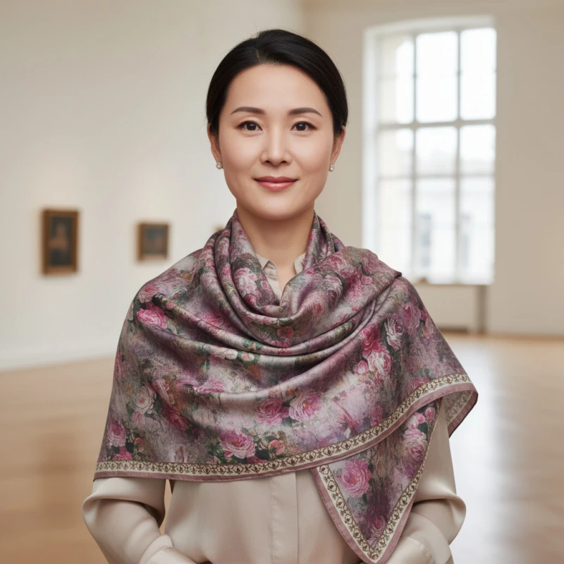 X3-502 围巾（ 玫瑰之约） 围巾 140*140左右