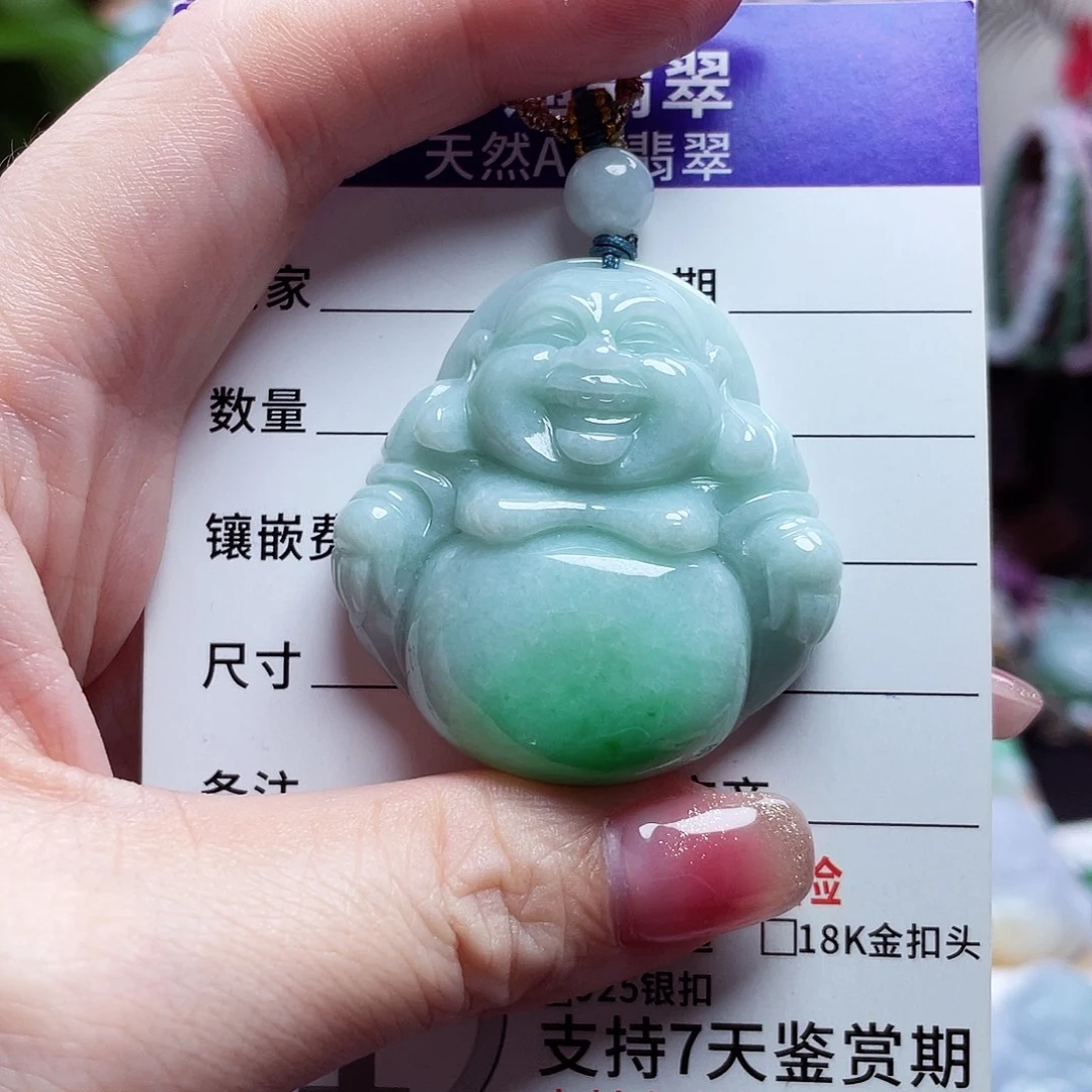 翡翠未镶嵌颈饰佛公16