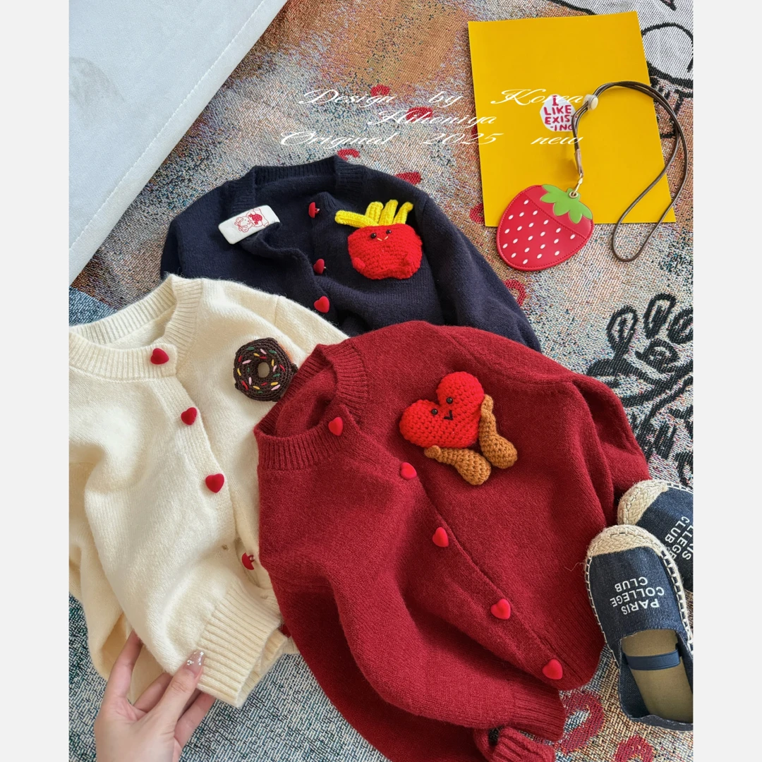 【薯条甜甜圈】三Hihoniya~2025秋季亲子款立体薯条慵懒亲肤开衫