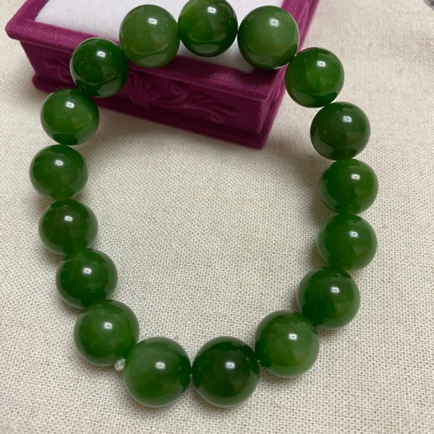 碧玉手串和田碧玉11.5mm男女款单圈手串