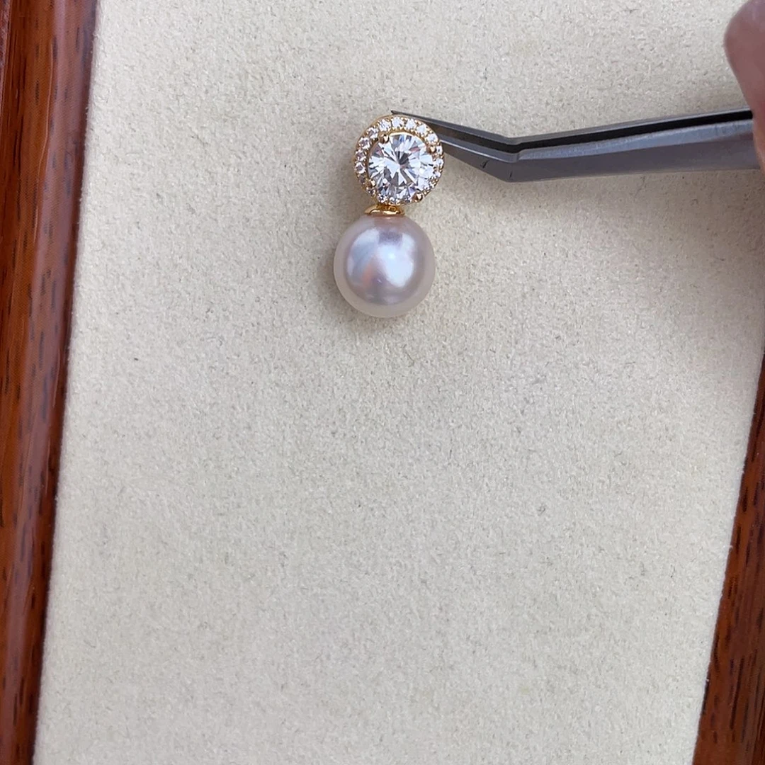 海水珍珠银S925镶嵌颈饰