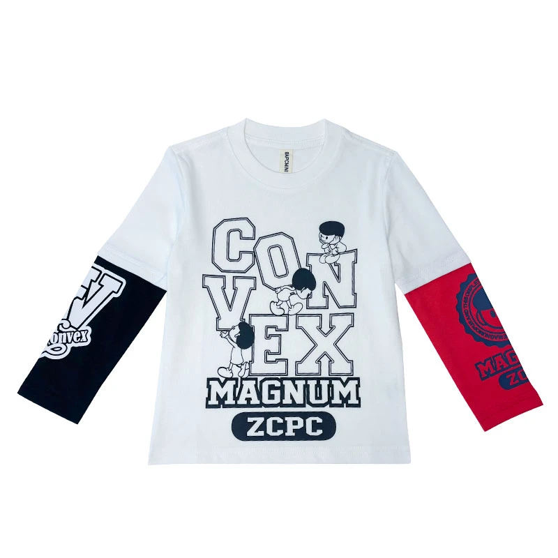 0501【AB拼袖】纯棉圆领儿童长袖