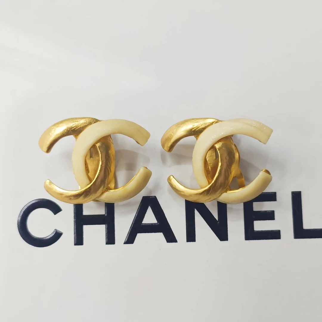 95新 Chanel/香奈儿 Chanel vintage香奈儿中古双c耳夹