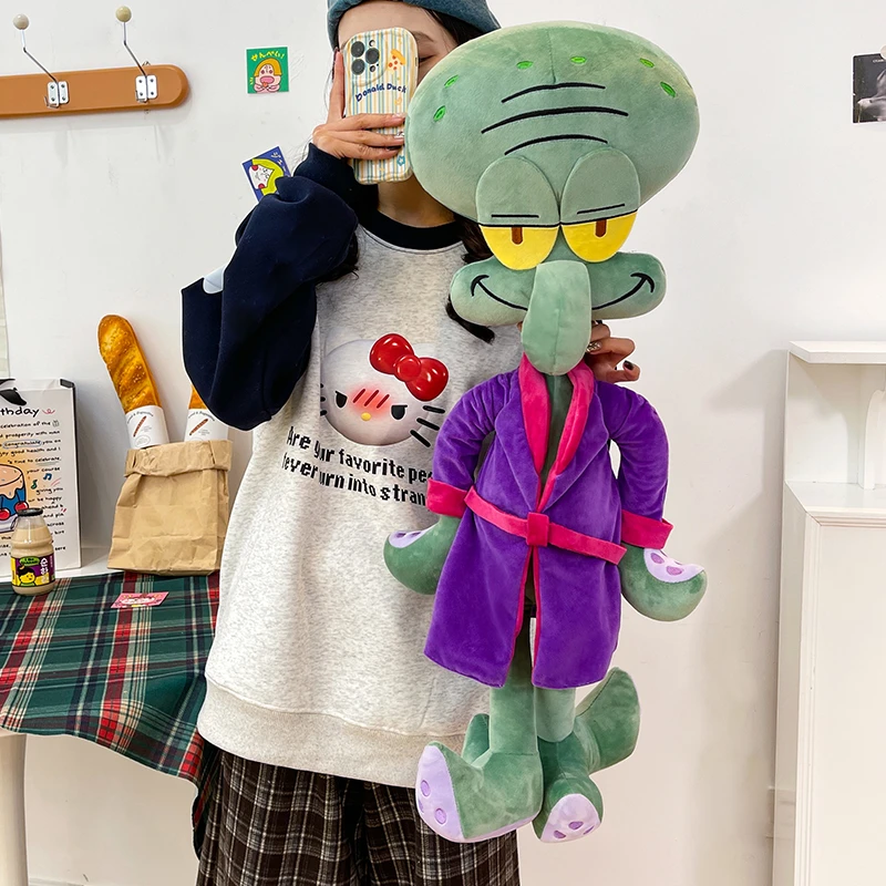 新款章鱼哥长袍睡衣毛绒玩具海绵宝宝周边公仔沙发摆件装饰礼物