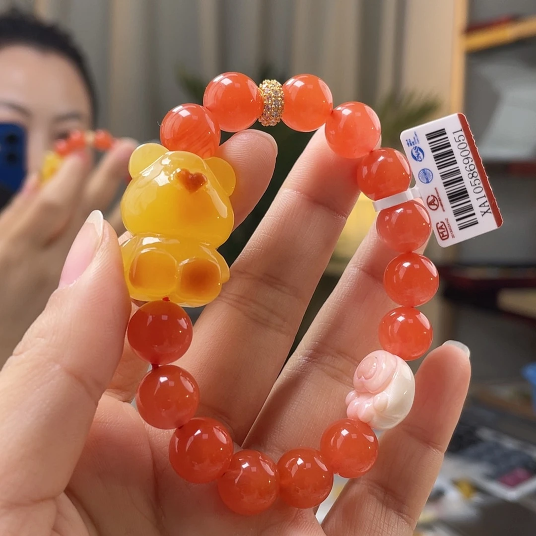 琥珀裸石未镶嵌ミ****、蜜蜡手串