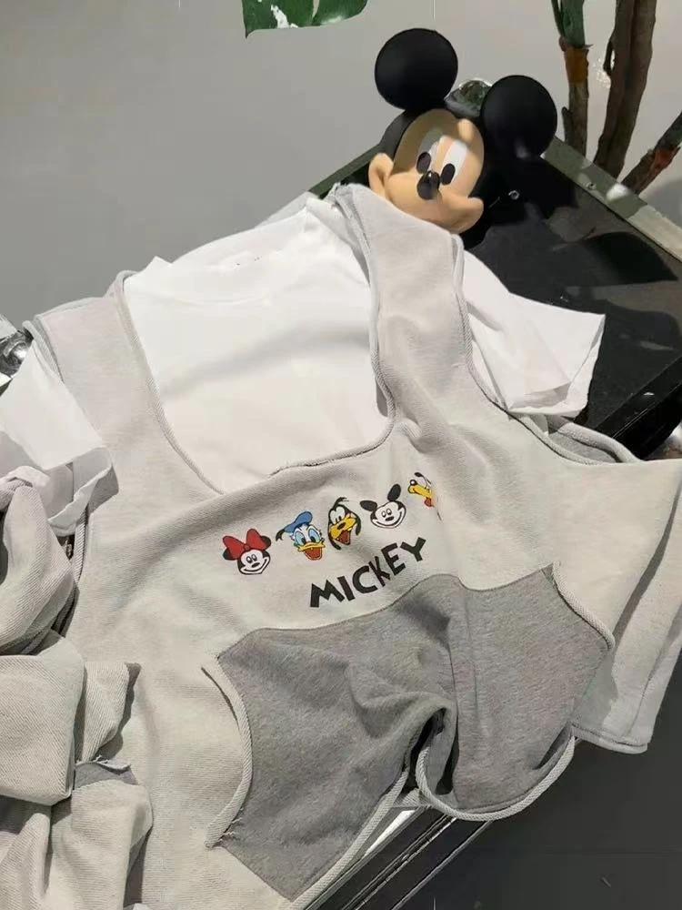 大媛家25夏【米奇背心】卡通印花小众宽松大休闲版圈棉上衣夏季